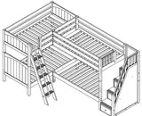 Maxtrix Corner High Bunk Bunk (Angled/Staircase)