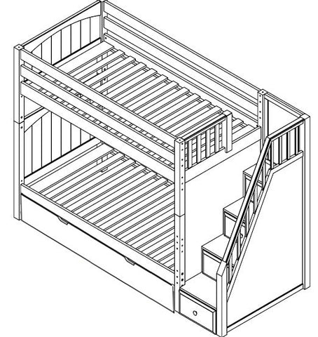 Maxtrix High Bunk w Staircase (w Pullout)