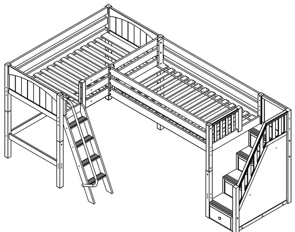 Maxtrix Corner Mid Loft Loft (Angled/Staircase)
