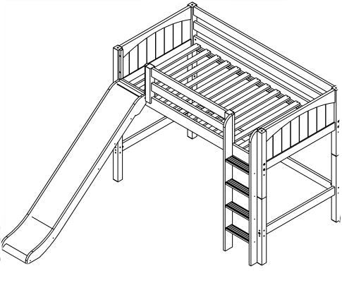 Maxtrix Mid Loft w Straight Ladder w Slide