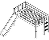 Maxtrix Low Loft w Side Straight Ladder w Slide